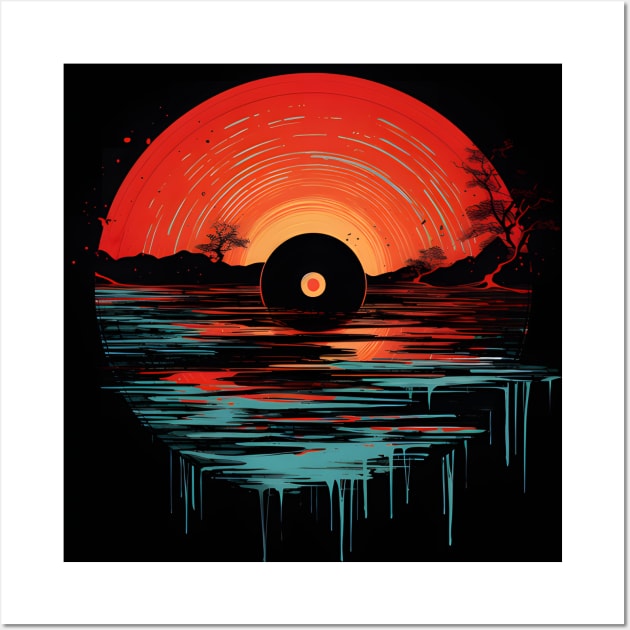 Cool Vinyl Lp Music Record Sunset Wall Art by VisionDesigner